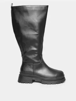 Image of Yours Extra Wide Fit Pull On Calf Boot Pu - Black, Size 7Eee, Women