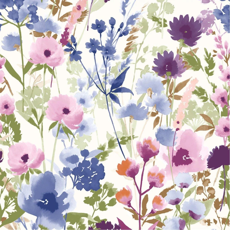 Image of Catherine Lansfield Countryside Floral Wallpaper Pink / Blue unisex One Size