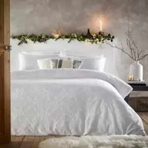 Image of Snowflake Duvet Cover Set White / Single
