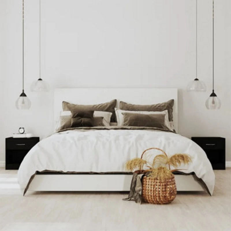 Image of Vidaxl Bedside Cabinets 2 Pcs With Drawer Black 342583