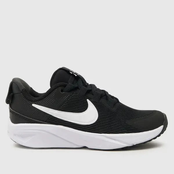 Image of Nike Black & white star runner 4 Junior trainers Black & White UK 11 (EU 28½)