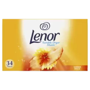 Image of Lenor Fabric Tumble Dryer Sheets Summer Breeze 34 Dryer Sheets