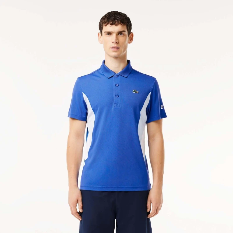 Image of Lacoste Tennis x Novak Djokovic Fan Regular-Fit Polo Shirt - Blue Blue S