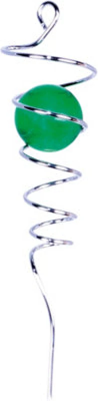 Image of Netagon Garden Outdoor Hanging Spiral Wind Spinner With Ball- Green