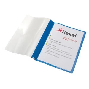 Image of Rexel Nyrex A4 80 Project File Blue Pack of 5 Files 100 Sheets