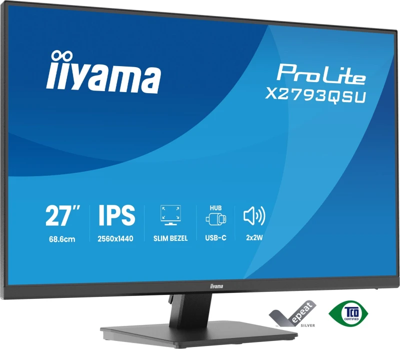 Image of iiyama iiyama ProLite X2793QSU-B1 computer monitor 68.6cm (27") 2560 x 1440 pixels Quad HD LED Black X2793QSU-B1