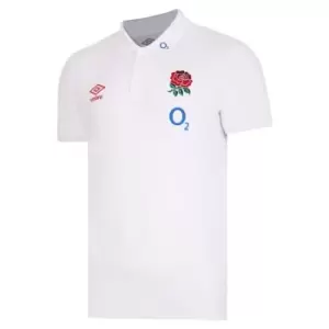 Image of Umbro England Polo Shirt Mens - White
