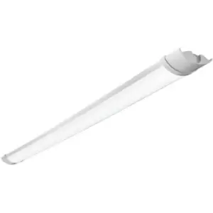 Image of 4ft IP65 Flush Batten Light - 18W Daylight White LED - Opal & Gloss White Pc