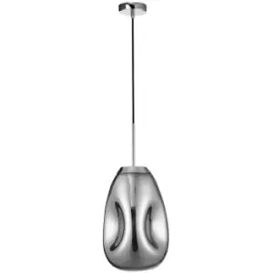 Image of Merano - Granby 22cm Pendant Ceiling Light Chrome Metal Handmade Chrome Glass LED E27