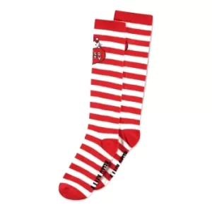 Image of Hello Kitty All-over Striped Logo Knee High Sock (1 Pack)