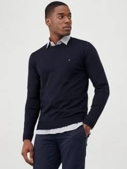 Image of Tommy Hilfiger Core Crew Neck Jumper - Navy Size M Men