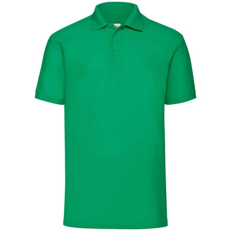 Image of Fruit Of The Loom Fruit of the Loom Men Pique Polo Shirt in Green Size: Small Green S Male 5063470870707