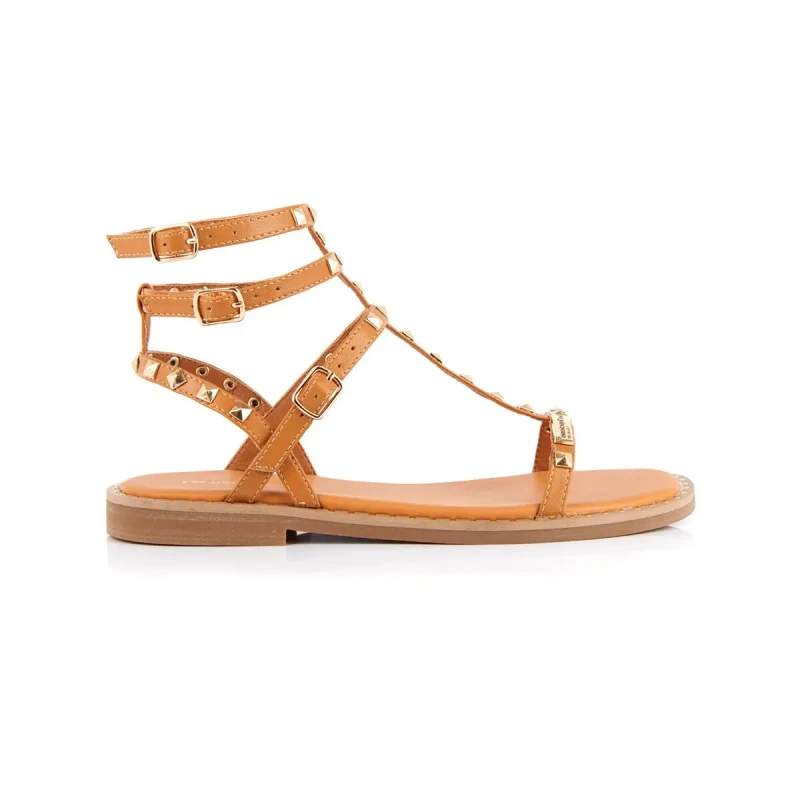 Image of LES TROPEZIENNES PAR M.BELARBI Coralie Leather Sandals Tan Women 37 (4)