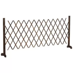 Image of Expanding Garden Fencing Freestanding Wooden Movable Fence Trellis, Dark Brown