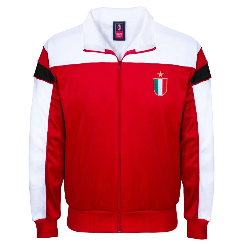 Image of Score Draw AC Milan 1988 Retro Football Track Jacket MILAN88HTJ-S S Mens Sportswear