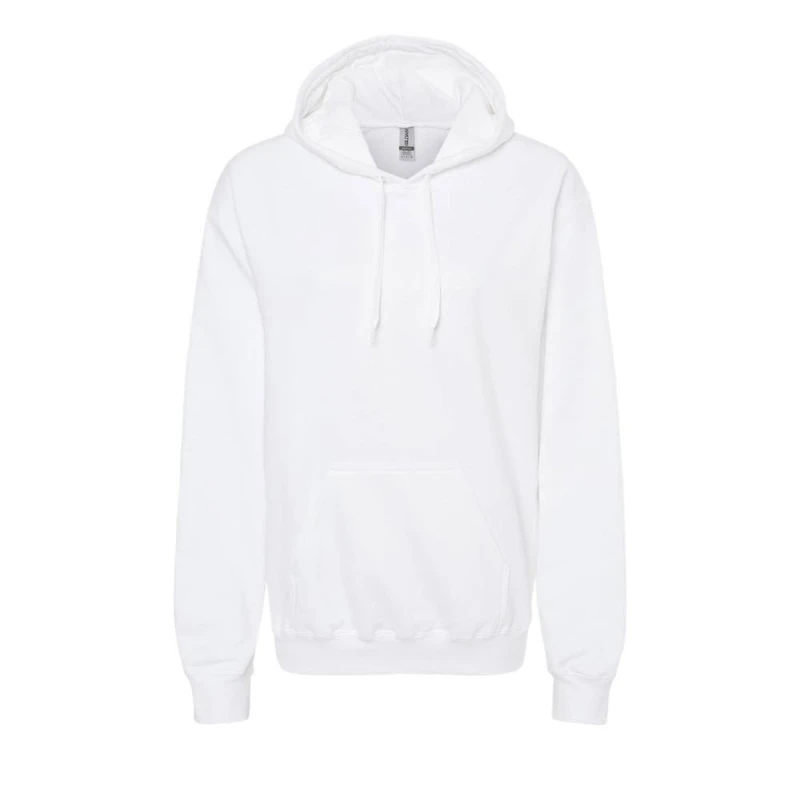 Image of Gildan Mens Softstyle Fleece Midweight Hoodie in White Size: XS White Male XS