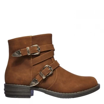 Image of Skechers Dash Junior Girls Ankle Boots - Brown