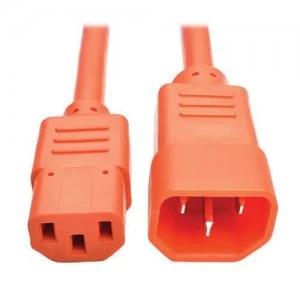 Image of Tripp Lite PDU Power Cord C13 to C14 10A 250V 18 AWG 6ft Orange