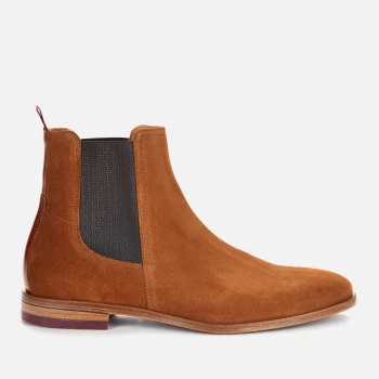 Image of Ted Baker Mens Ficus Suede Chelsea Boots - Dark Tan - UK 10
