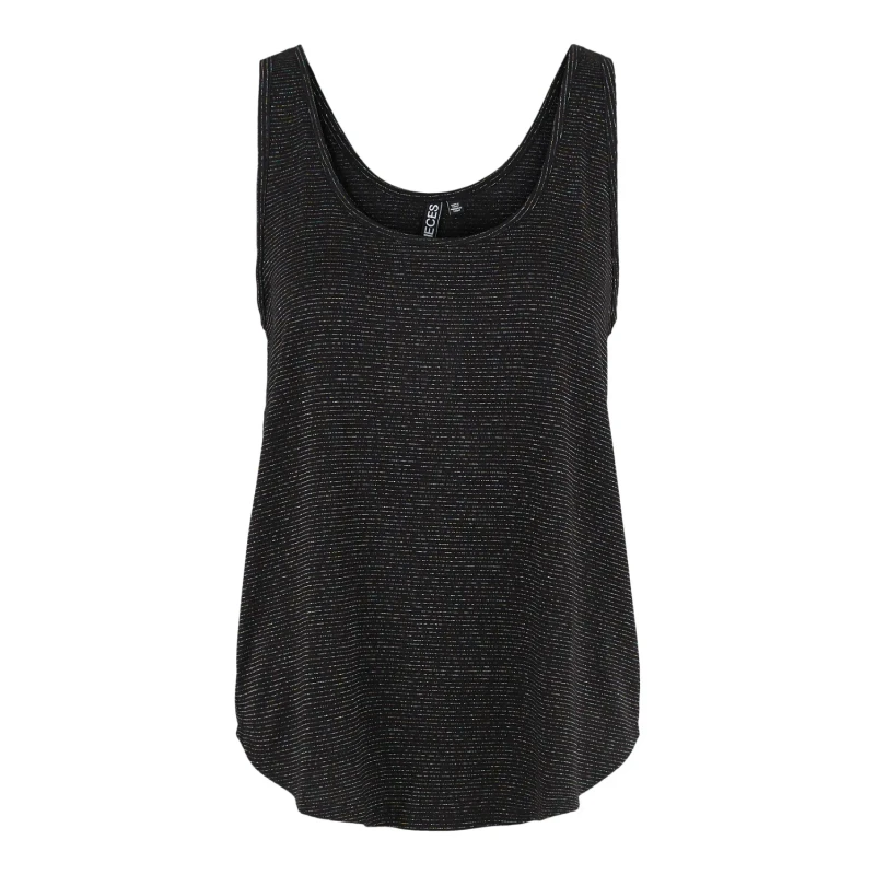 Image of Pieces Womens tank top Pieces Billo Lurex Noir Female XL