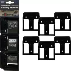 Image of S Black Battery Mounts for Bosch 18V Batteries - Pack of 6 - n/a - Stealthmount