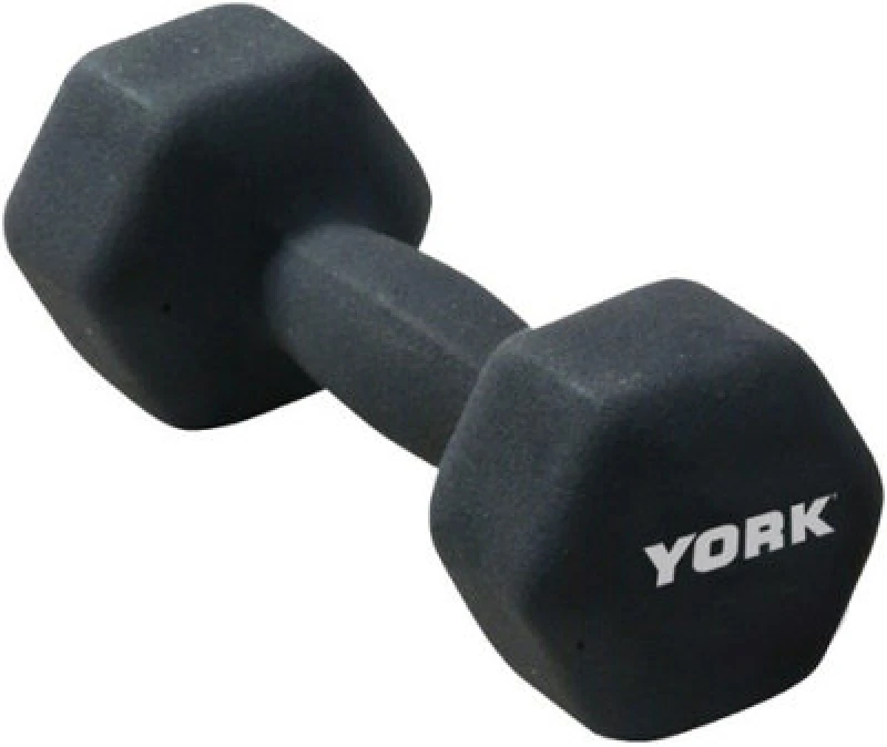 Image of York Fitness Single Neoprene Hex Coating Dumbbell, Black, 5Kg