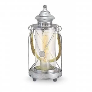 Image of EGLO ES/E27 Bradford Table Lamp In-Line Switch IP20 Silver Antique - 49284