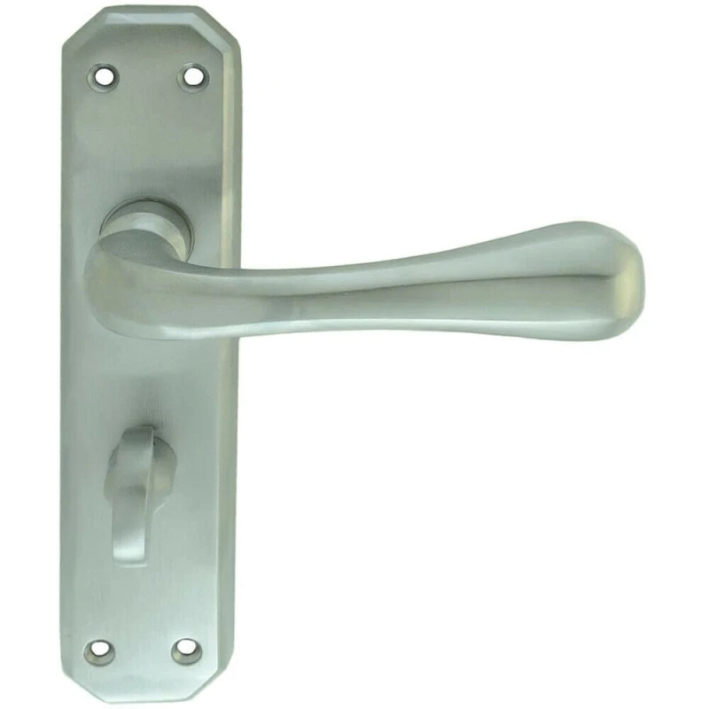 Image of Loops PAIR Heavy Duty Handle on Angular Bathroom Backplate 180 x 40mm Satin Chrome Multi