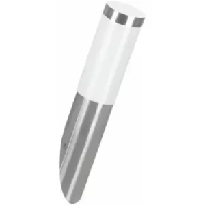 Image of Loops - Offset IP44 Outdoor Wall Light Stainless Steel 1 x 12W E27 Bulb Porch Lamp