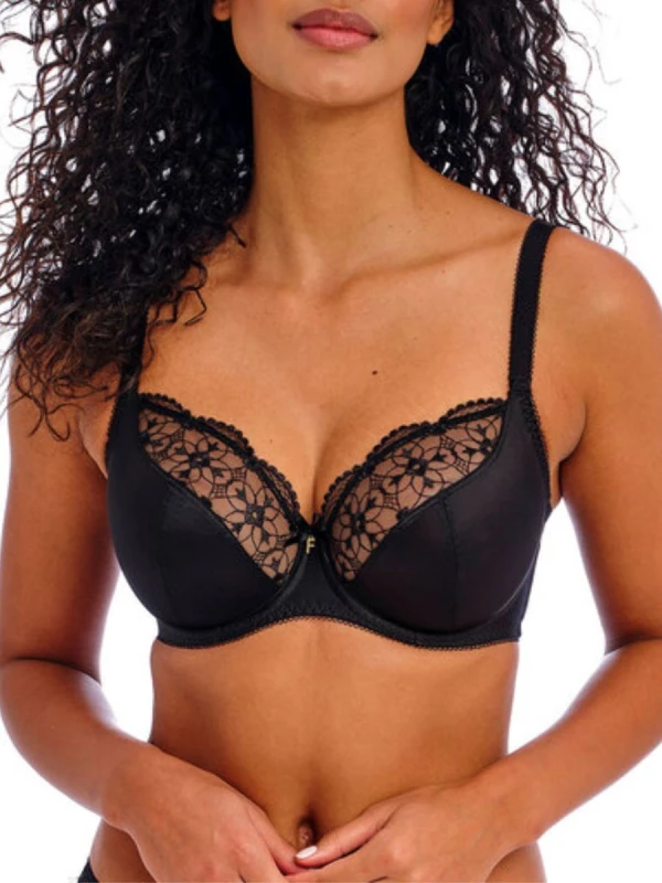 Image of Freya Womens Hallie Plunge Bra in Black Size: 32E Black Female 32E