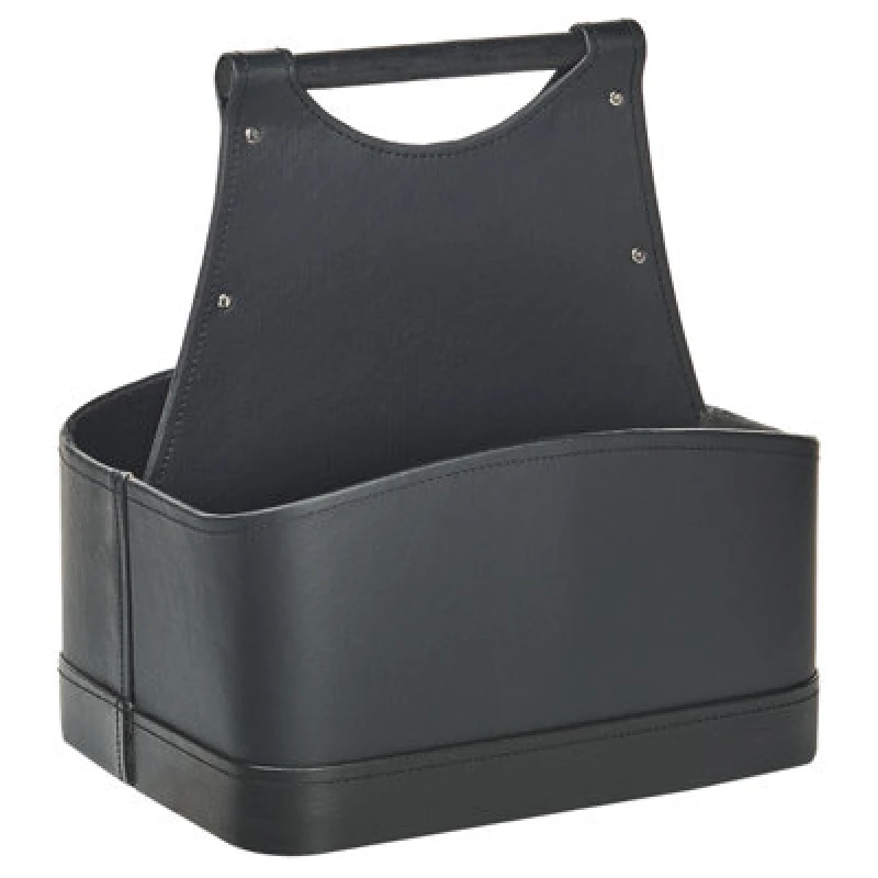 Image of Beliani Basket Uruk Faux Leather Graphite Grey