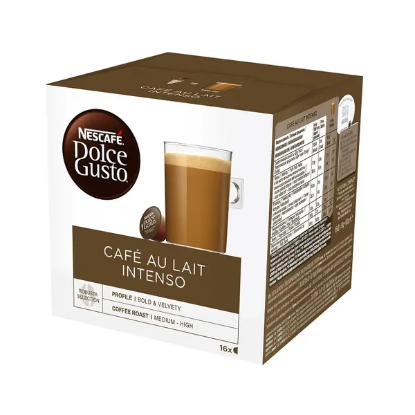 Image of Nescafe Dolce Gusto Cafe Au Lait Intenso Coffee 16 Pods