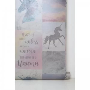 Image of Believe in Unicorns Glitter Wallpaper