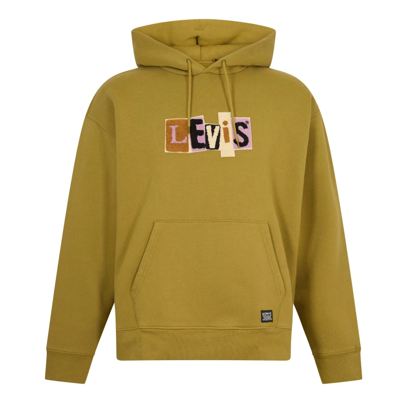 Image of Levis Mens Skate Pull Over Hoodie Green Moss male XS