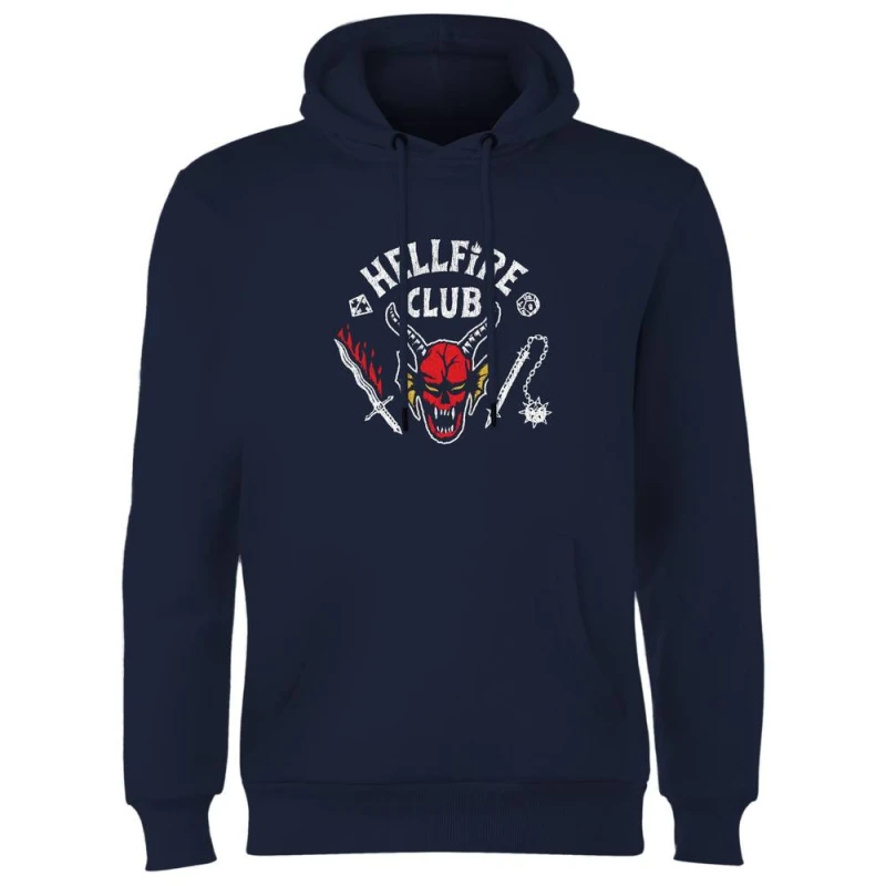 Image of Stranger Things Hellfire Club Vintage Hoodie - Navy - L