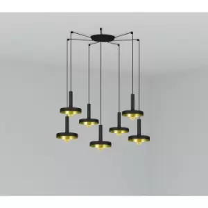 Image of Pendant Whizz 7 bulbs Steel