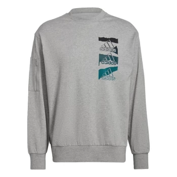 Image of adidas Essentials Brandlove Sweatshirt (Gender Neutral) U - Grey