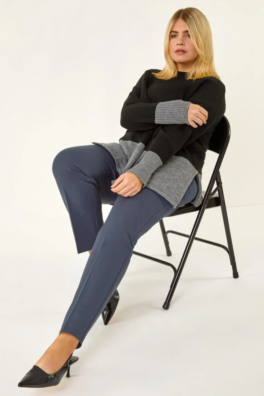 Image of Roman Womens Curve Straight Leg Trouser in Dark Grey Size: 26-28 Dark Grey Female 26-28