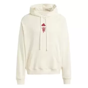 Image of adidas Manchester United Lifestyler Hoodie 2023 2024 Adults - White