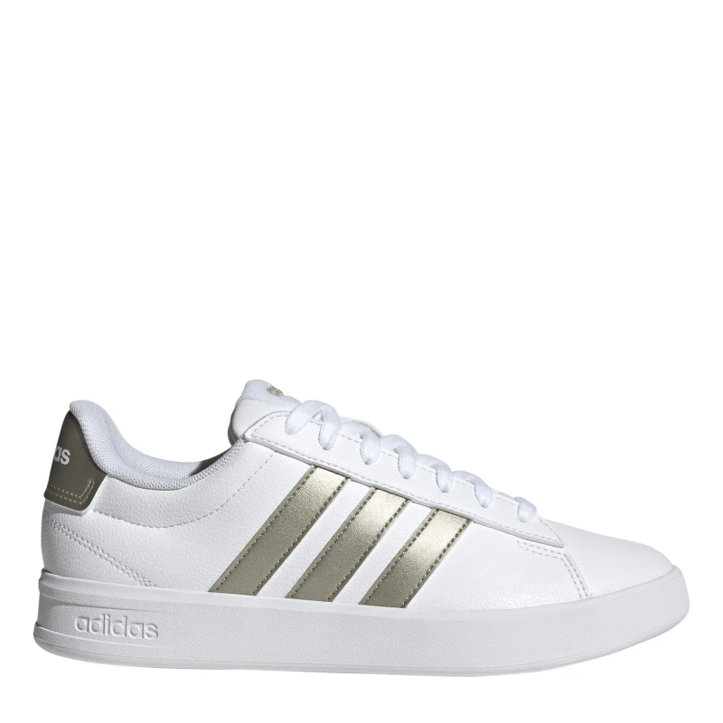 Image of adidas Womens Grand Court Sneakers Wht/Platin female 6 (39.3)