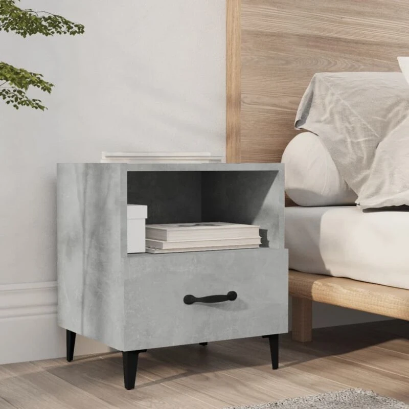 Image of VIDAXL Bedside Cabinet Concrete Grey Engineered Wood Vidaxl 8720286971819