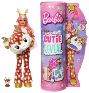 Image of Barbie Cutie Reveal Snowflake Sparkle Deer Doll - 30cm