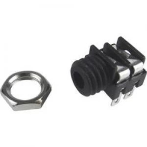 Image of 3.5mm audio jack Socket horizontal mount Number of pins 2 Mono Black Cliff FCR1291