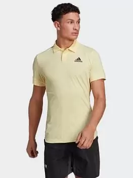 Image of adidas Tennis New York FreeLift Polo Shirt, Yellow Size XL Men