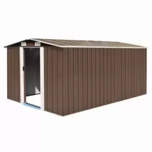 Image of Vidaxl Garden Shed 257X392X181cm - Metal Brown