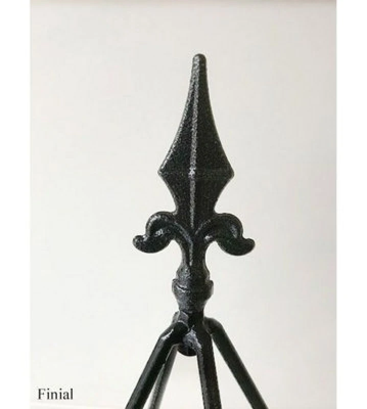 Image of Poppy Forge Finial Top Bare Metal/ready To Rust - Top For Garden Plant Border Support - Solid Steel - L30 X W30 X H30 Cm