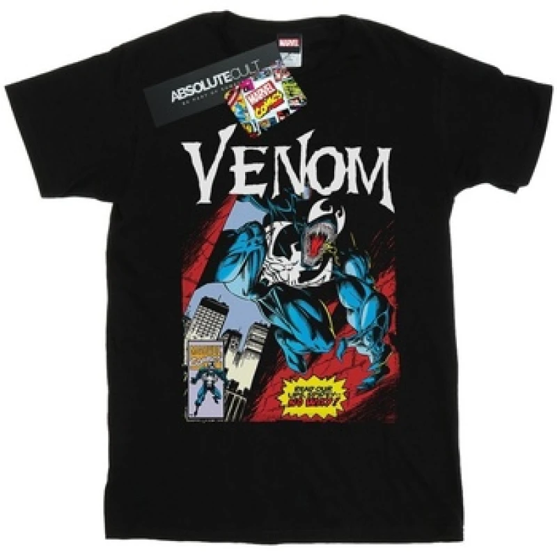 Image of Marvel Venom Read Our Lips Cotton T-Shirt Black female