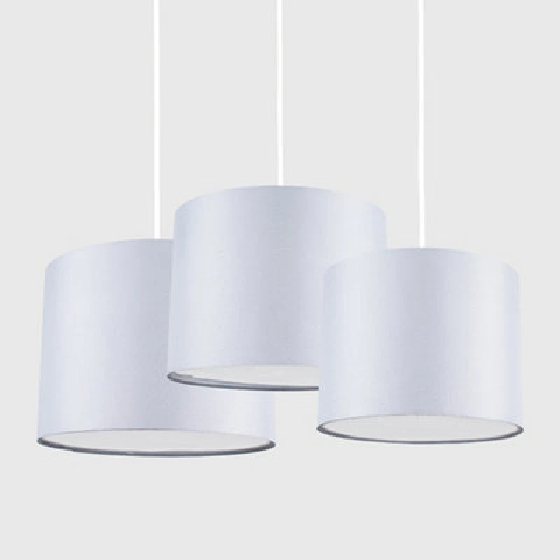 Image of ValueLights ValueLights Torbery Set of 3 Nesting Easy Fit Ceiling Light Lamp Shades with Bulbs in Light Grey Light Grey One Size Unisex 5055759937744