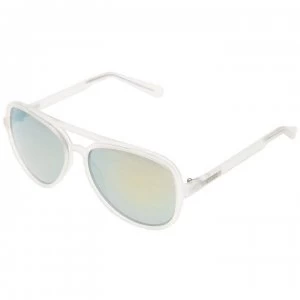 Image of Guess Acetate Aviator Sunglasses - White/Green