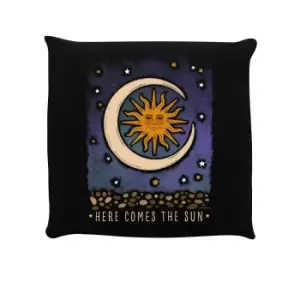 Image of Grindstore Hello World Here Comes The Sun Cushion (One Size) (Black/Yellow/Cream)